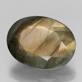 Labradorita multicolor natural de 8,66 ct, corte óvalo, opaco