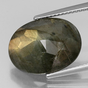 Labradorita multicolor natural de 8,66 ct, corte óvalo, opaco