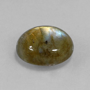 Labradorita multicolor natural de 3,60 ct, corte óvalo, opaco
