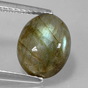Labradorita multicolor natural de 2,81 ct, corte óvalo, opaco