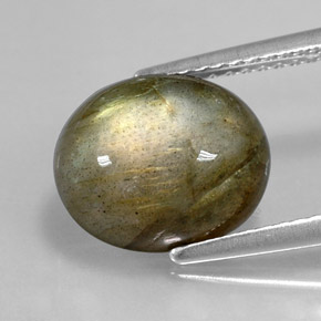 Labradorita multicolor natural de 4,58 ct, corte óvalo, opaco