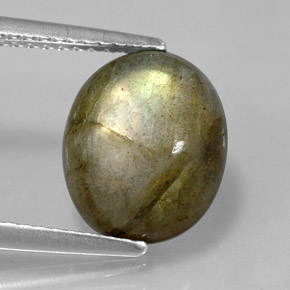 Labradorita multicolor natural de 4,58 ct, corte óvalo, opaco