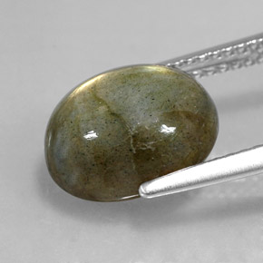 Labradorita multicolor natural de 4,58 ct, corte óvalo, opaco