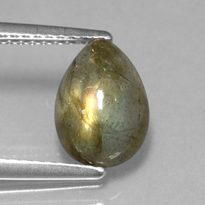 Labradorita multicolor natural de 2,09 ct, en forma de pera, translúcido