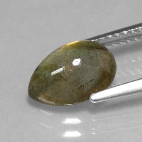 Labradorita multicolor natural de 2,09 ct, en forma de pera, translúcido