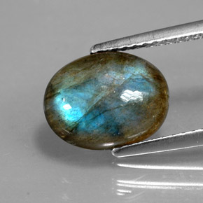 Labradorita multicolor natural de 2,89 ct, transparente, transparente / translúcido