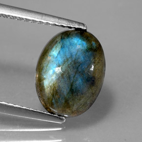 Labradorita multicolor natural de 2,89 ct, transparente, transparente / translúcido