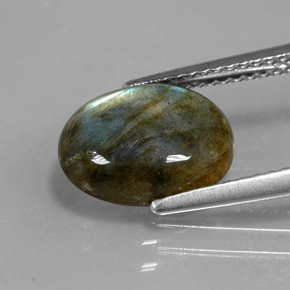 Labradorita multicolor natural de 2,89 ct, transparente, transparente / translúcido