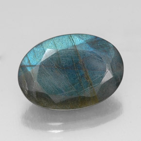 Labradorita multicolor natural de 10,88 ct, corte óvalo, translúcido