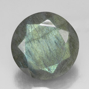 Labradorita multicolor natural de 21,17 ct, corte redondo, translúcido