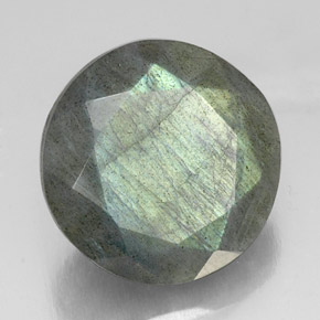 Labradorita multicolor natural de 21,17 ct, corte redondo, translúcido