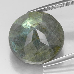 Labradorita multicolor natural de 21,17 ct, corte redondo, translúcido