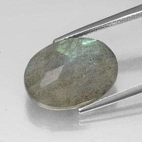 Labradorita multicolor natural de 10,11 ct, corte óvalo, translúcido