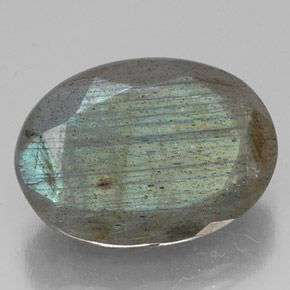 Labradorita multicolor natural de 13,83 ct, corte óvalo, translúcido