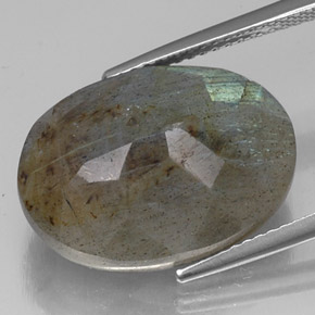 Labradorita multicolor natural de 13,83 ct, corte óvalo, translúcido
