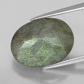 Labradorita multicolor natural de 10,81 ct, corte óvalo, translúcido
