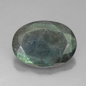 Labradorita multicolor natural de 10,53 ct, corte óvalo, opaco