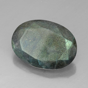 Labradorita multicolor natural de 10,53 ct, corte óvalo, opaco