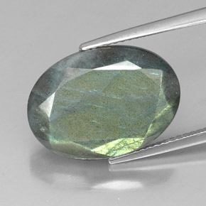 Labradorita multicolor natural de 11,14 ct, corte óvalo, opaco