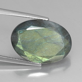 Labradorita multicolor natural de 11,14 ct, corte óvalo, opaco