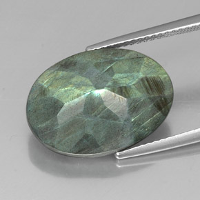 Labradorita multicolor natural de 11,14 ct, corte óvalo, opaco