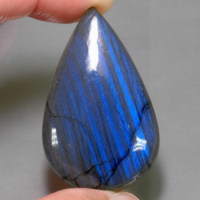Labradorita multicolor natural de 68,82 ct, en forma de pera, opaco