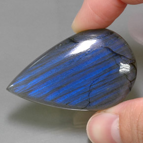 Labradorita multicolor natural de 68,82 ct, en forma de pera, opaco