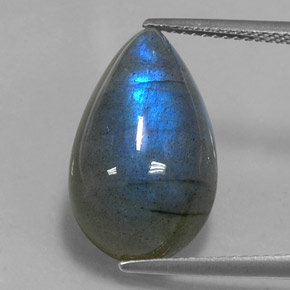 Labradorita multicolor natural de 13,56 ct, en forma de pera, translúcido