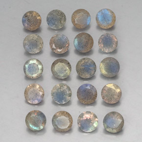 Gemas de labradorita multicolor natural de  ct, transparente, transparente / translúcido