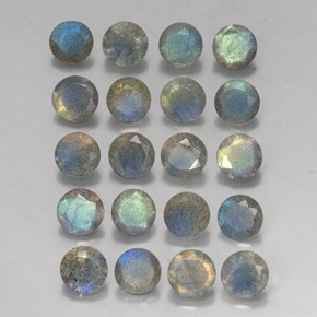 Gemas de labradorita multicolor natural de  ct, transparente, transparente / translúcido