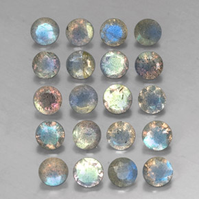 Gemas de labradorita multicolor natural de  ct, transparente, transparente / translúcido