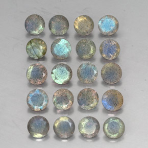 Gemas de labradorita multicolor natural de  ct, transparente, transparente / translúcido