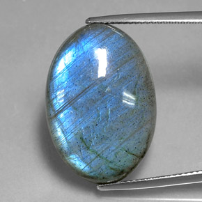 Labradorita multicolor natural de 20,80 ct, corte óvalo, translúcido
