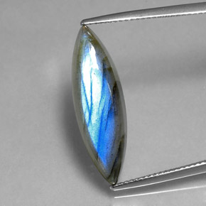 Labradorita multicolor natural de 8,91 ct, marquesa, translúcido