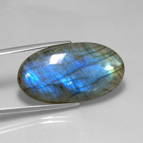 Labradorita multicolor natural de 32,75 ct, corte óvalo, translúcido