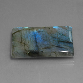 Labradorita multicolor natural de 35,25 ct, baguette, translúcido
