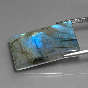 Labradorita multicolor natural de 35,25 ct, baguette, translúcido