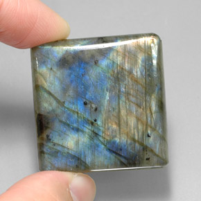 Labradorita multicolor natural de 88,54 ct, cuadrado, translúcido