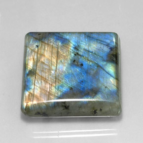 Labradorita multicolor natural de 88,54 ct, cuadrado, translúcido