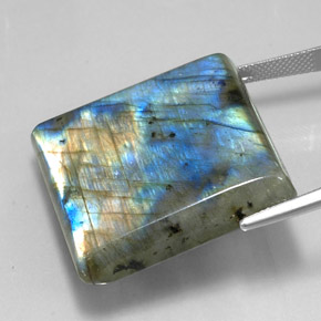 Labradorita multicolor natural de 88,54 ct, cuadrado, translúcido