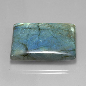 Labradorita multicolor natural de 74,95 ct, baguette, translúcido