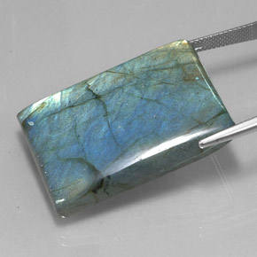Labradorita multicolor natural de 74,95 ct, baguette, translúcido