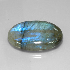 Labradorita multicolor natural de 81,11 ct, corte óvalo, translúcido
