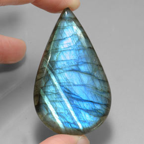 Labradorita multicolor natural de 78,09 ct, en forma de pera, translúcido