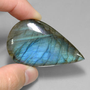 Labradorita multicolor natural de 78,09 ct, en forma de pera, translúcido