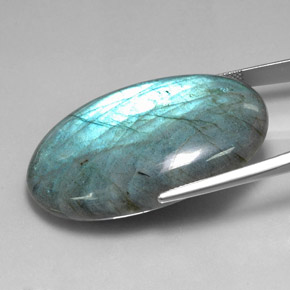 Labradorita multicolor natural de 77,11 ct, corte óvalo, translúcido