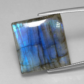 Labradorita multicolor natural de 26,58 ct, cuadrado, translúcido