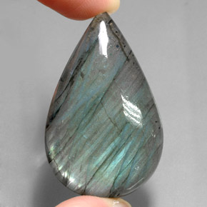Labradorita multicolor natural de 71,40 ct, en forma de pera, translúcido