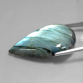 Labradorita multicolor natural de 71,40 ct, en forma de pera, translúcido