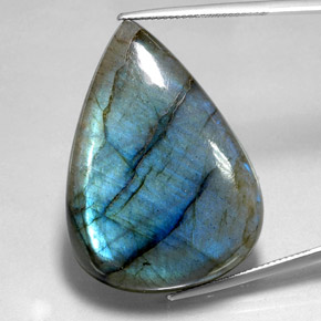 Labradorita multicolor natural de 70,99 ct, en forma de pera, translúcido